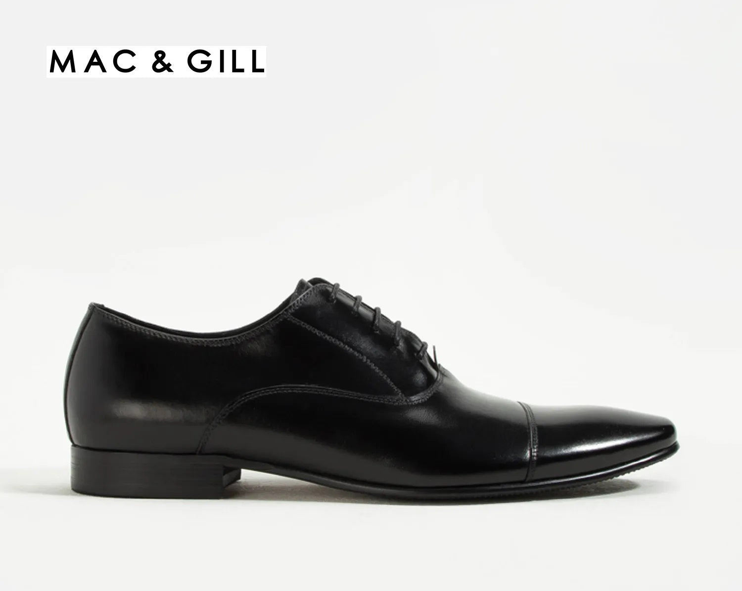 Midtown Oxford Leather Captoe Derby Shoes in Black