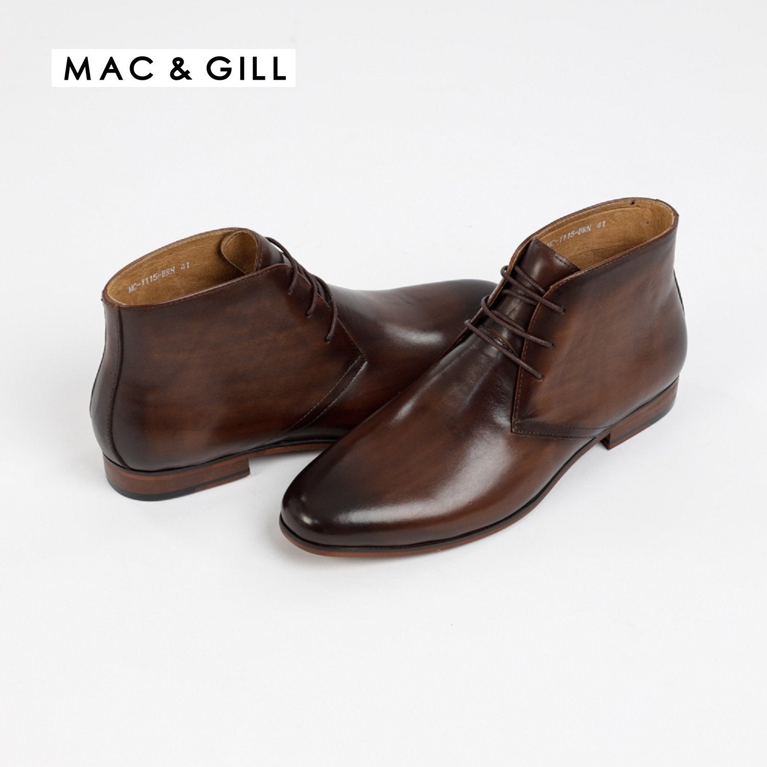 Men's brown leather dessert boot