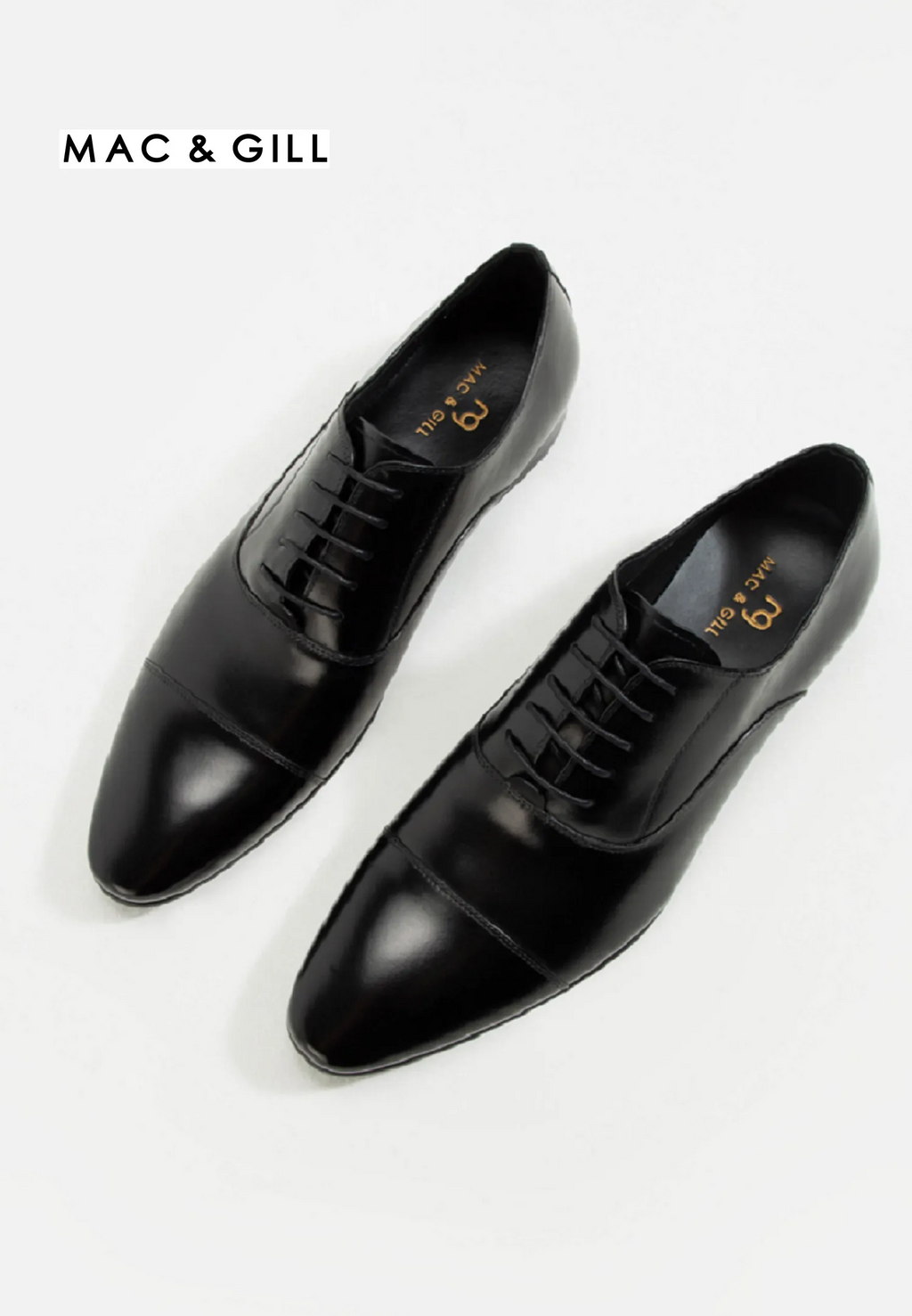 Midtown Oxford Leather Captoe Derby Shoes in Black