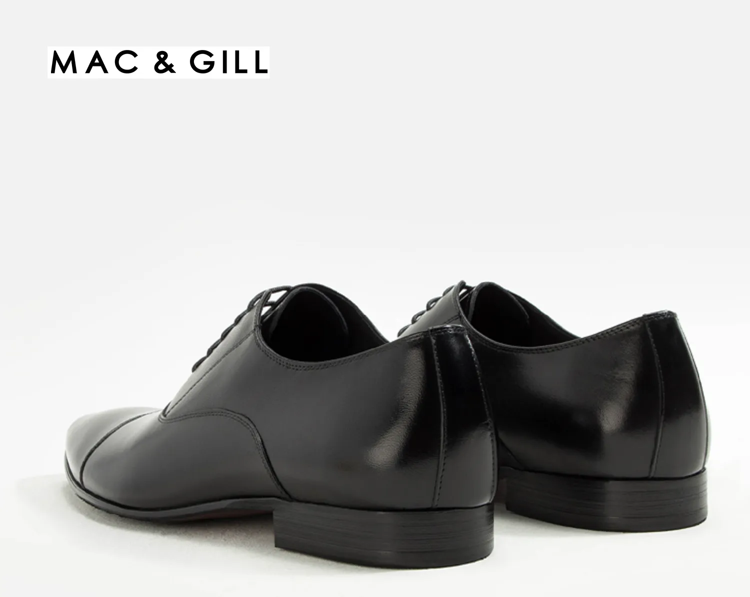 Midtown Oxford Leather Captoe Derby Shoes in Black