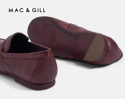 Andy Leather Loafer Business Shoes in Maroon