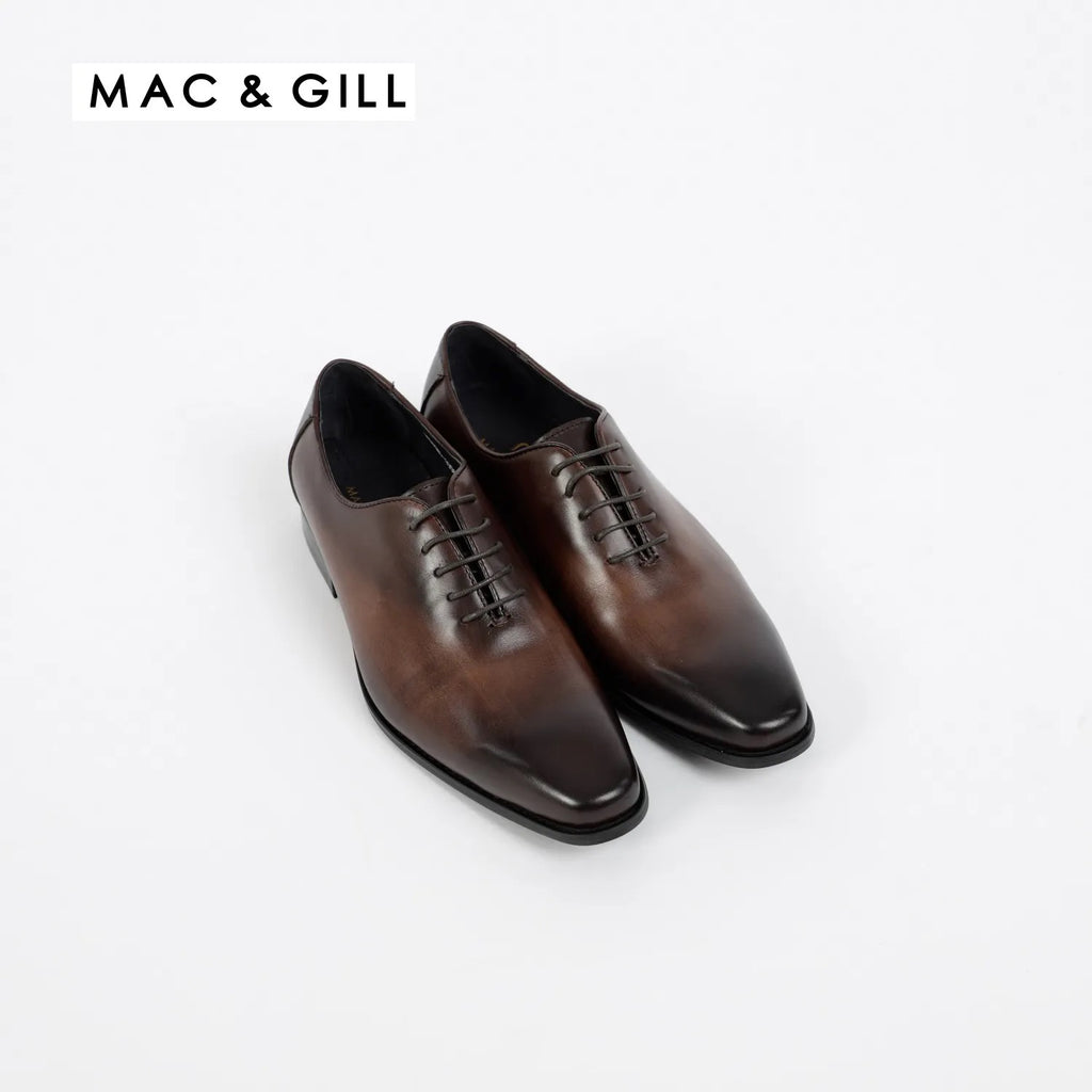 Men's dark brown leather Oxford shoe
