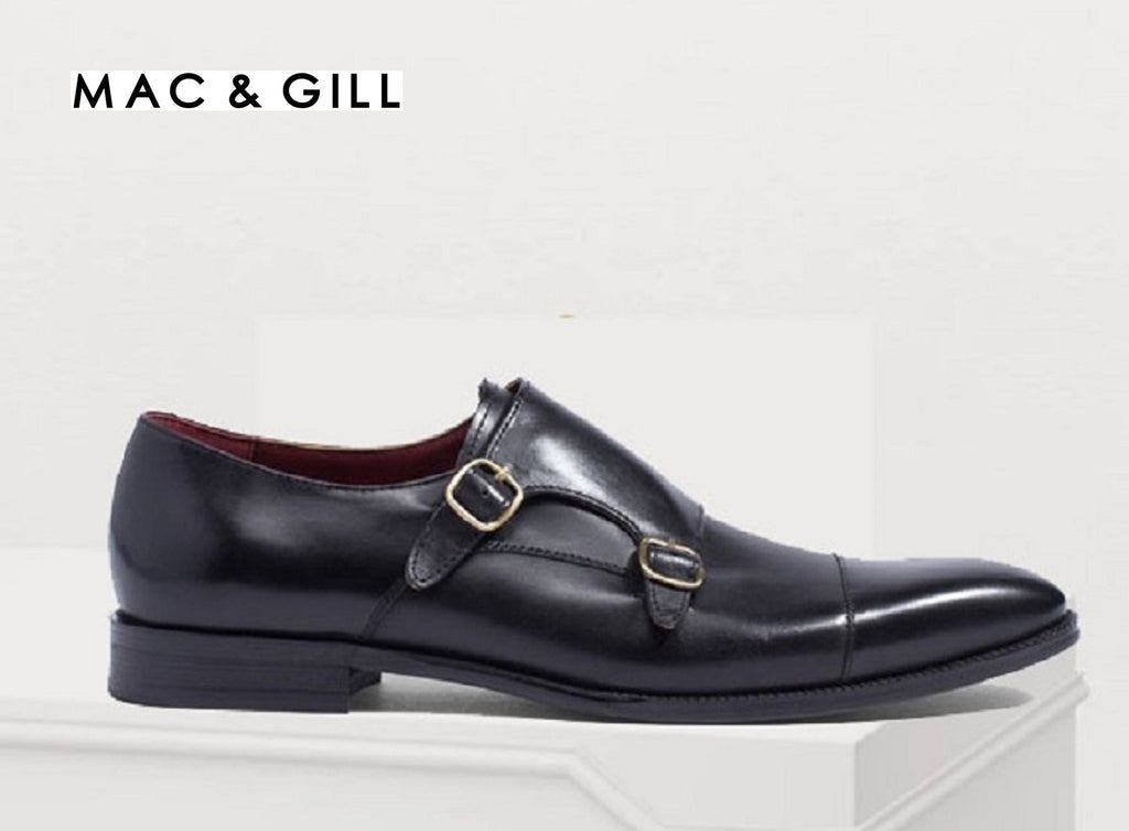 Gallardo Double Monkstrap leather business shoes in black