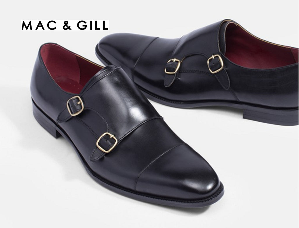 Gallardo Double Monkstrap leather business shoes in black