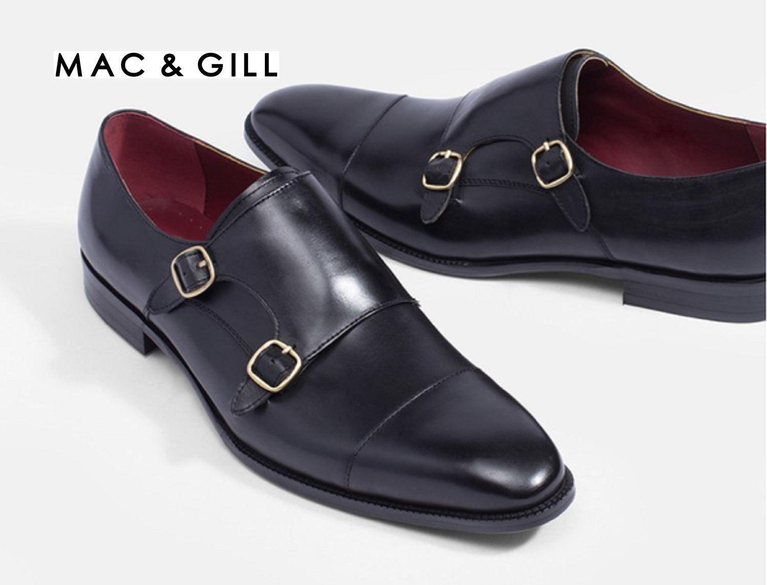 Gallardo Double Monkstrap leather business shoes in black
