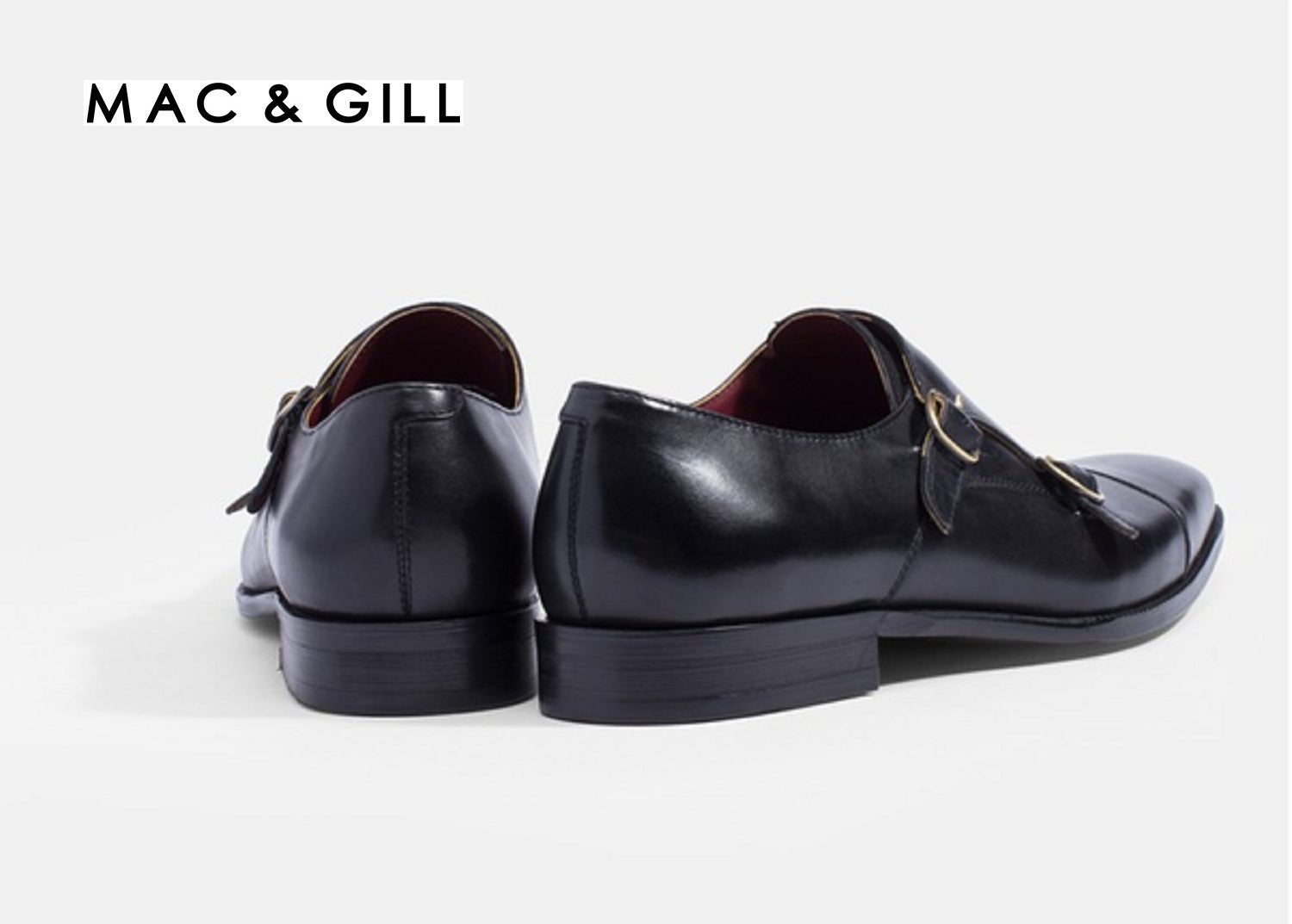 Gallardo Double Monkstrap leather business shoes in black