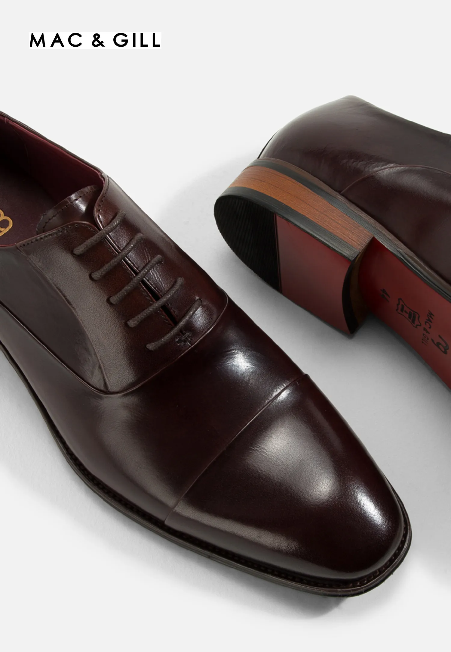 Sandiego Oxford Captoe Leather Business shoes in dark brown