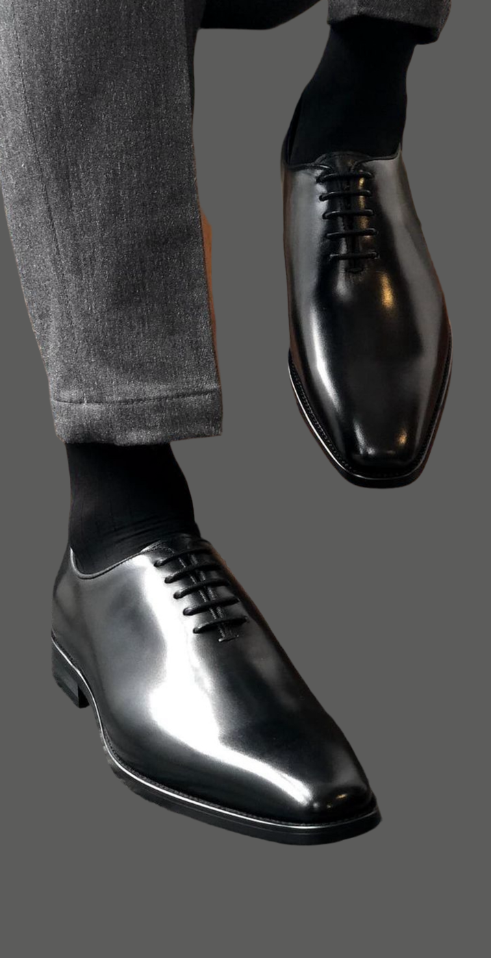 Washington Oxford Leather Business Shoes original Cow Leather in Black