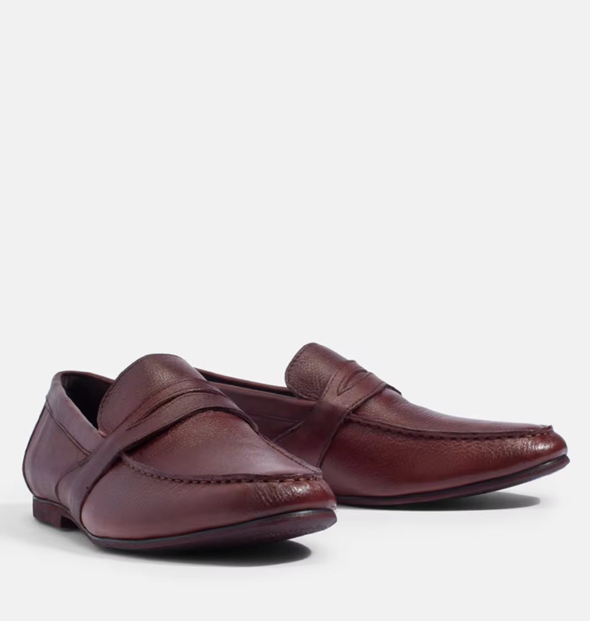 Andy Leather Loafer Business Shoes in Maroon