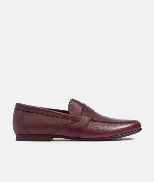Andy Leather Loafer Business Shoes in Maroon