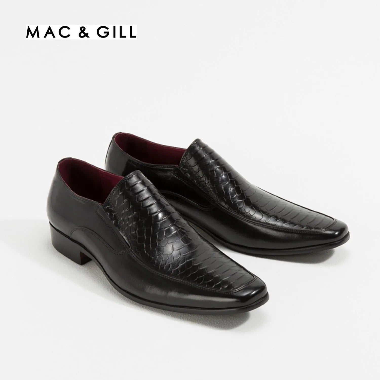Samuel Leather Loafer Business Shoes in Black Print