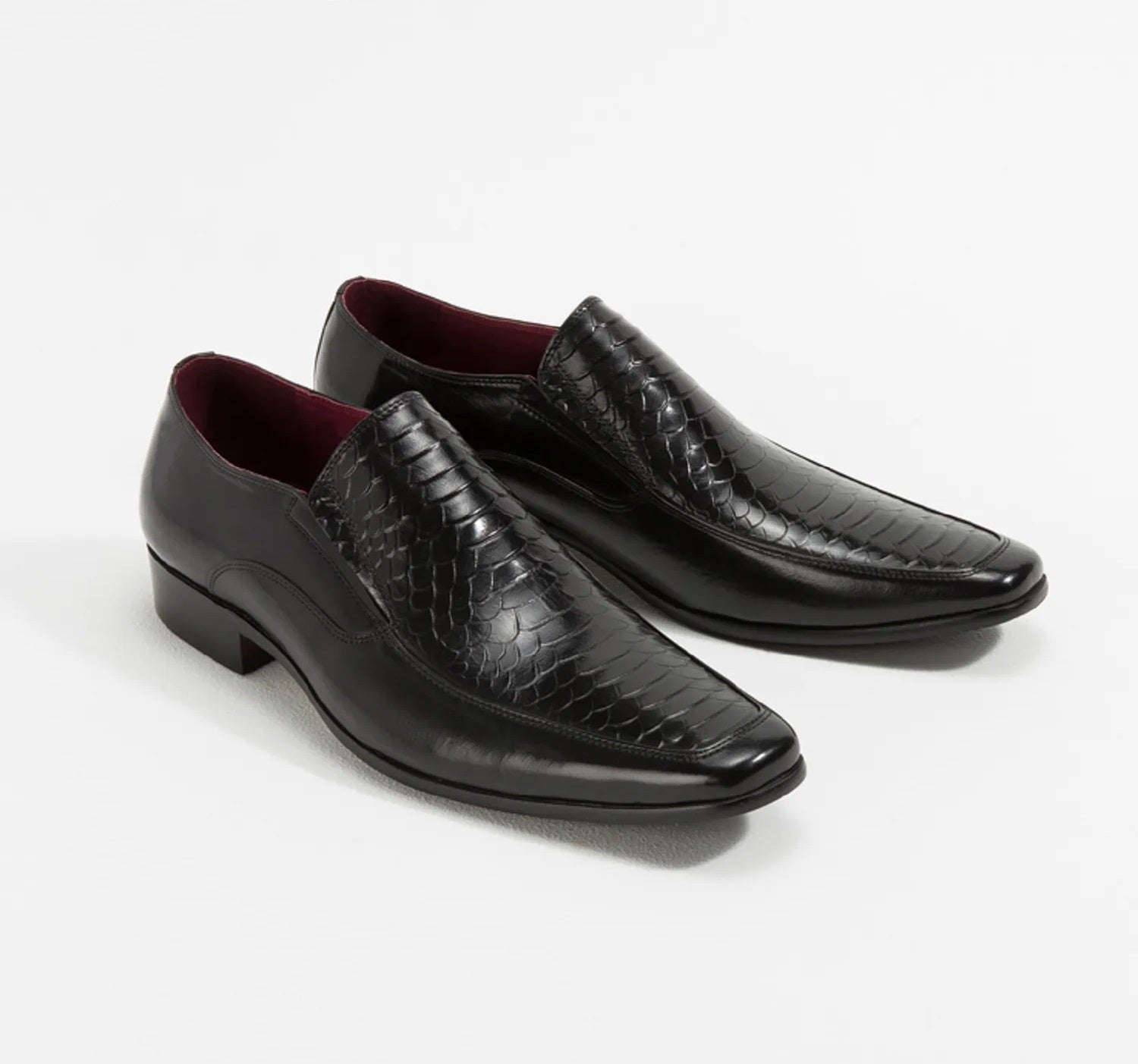 Samuel Leather Loafer Business Shoes in Black Print