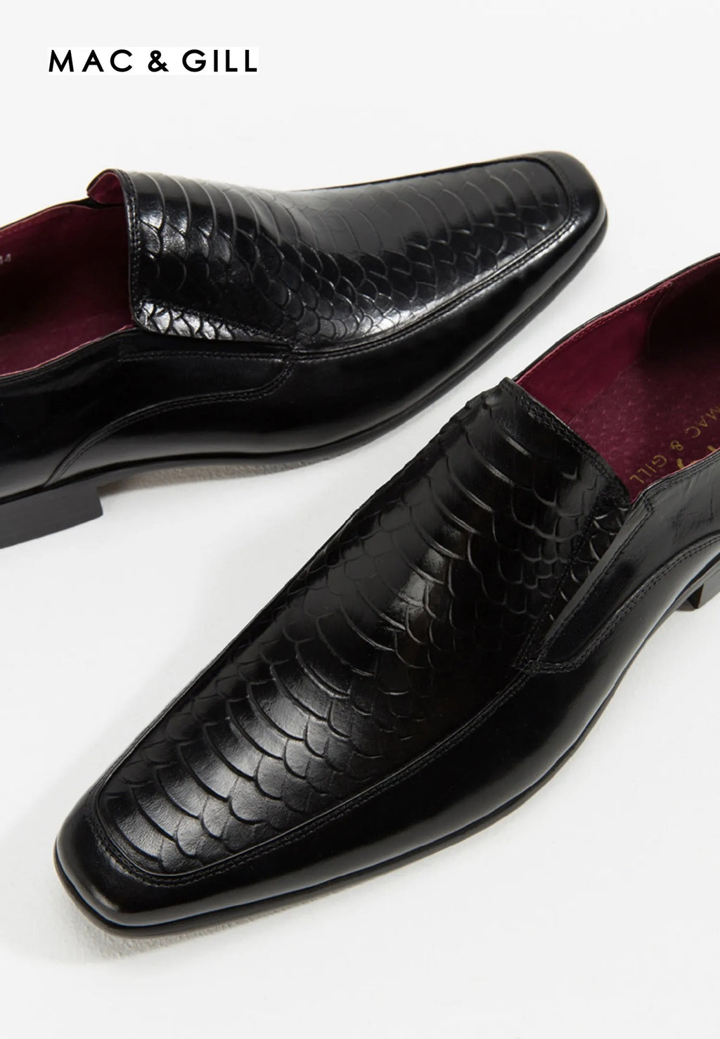 Samuel Leather Loafer Business Shoes in Black Print