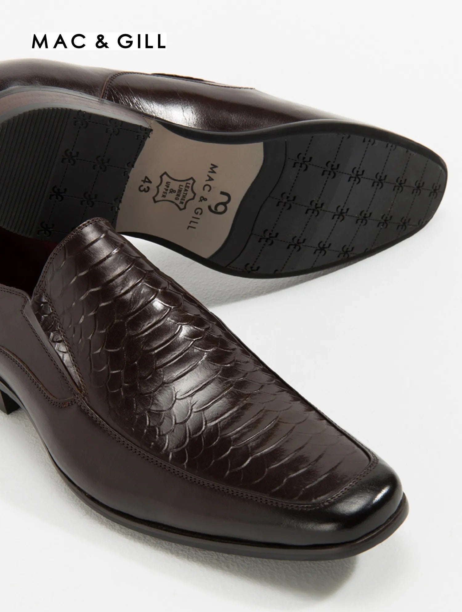 Samuel Leather Loafer Business Shoes in Black Dark Brown