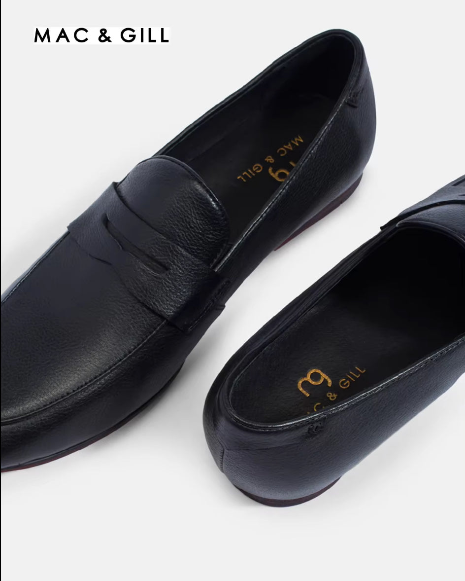 Andy Leather Loafer Business Shoes Black