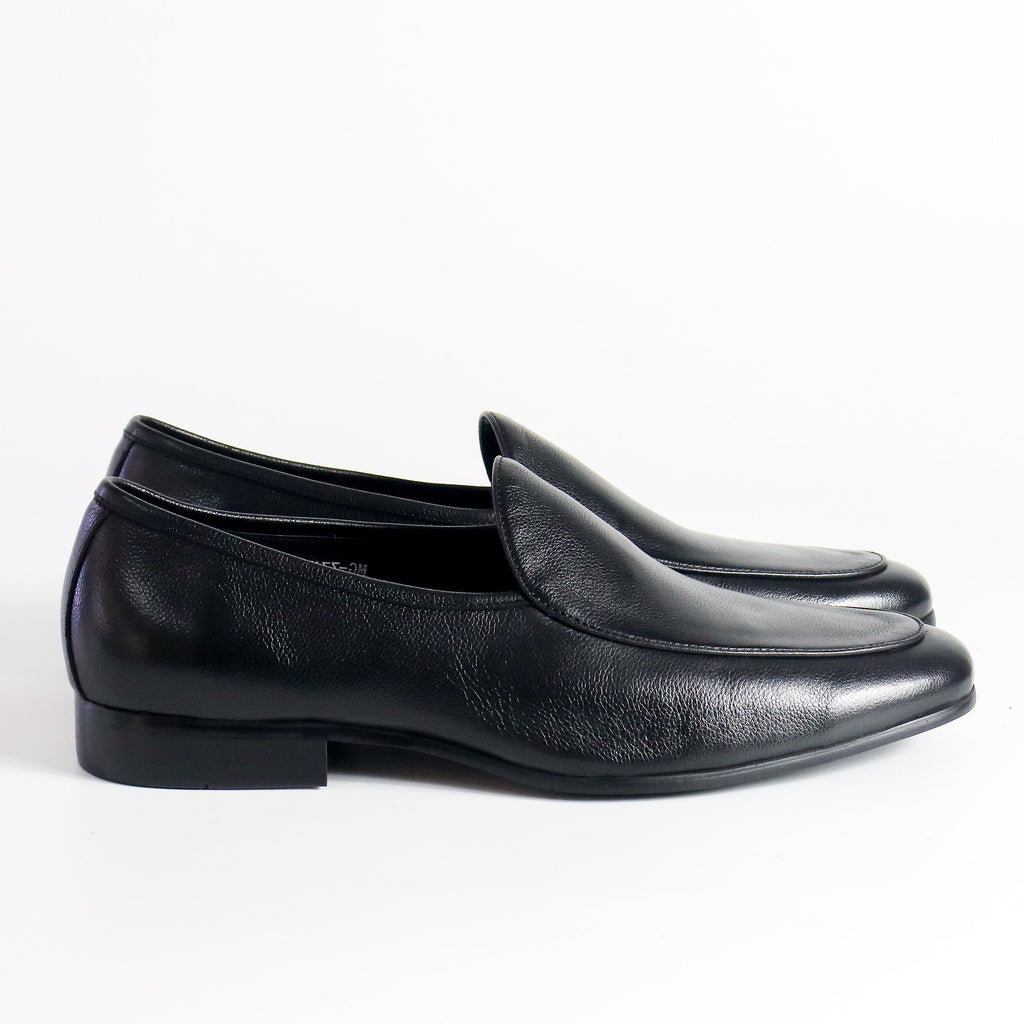 Louise Leather Loafer Business Shoes in Dark black