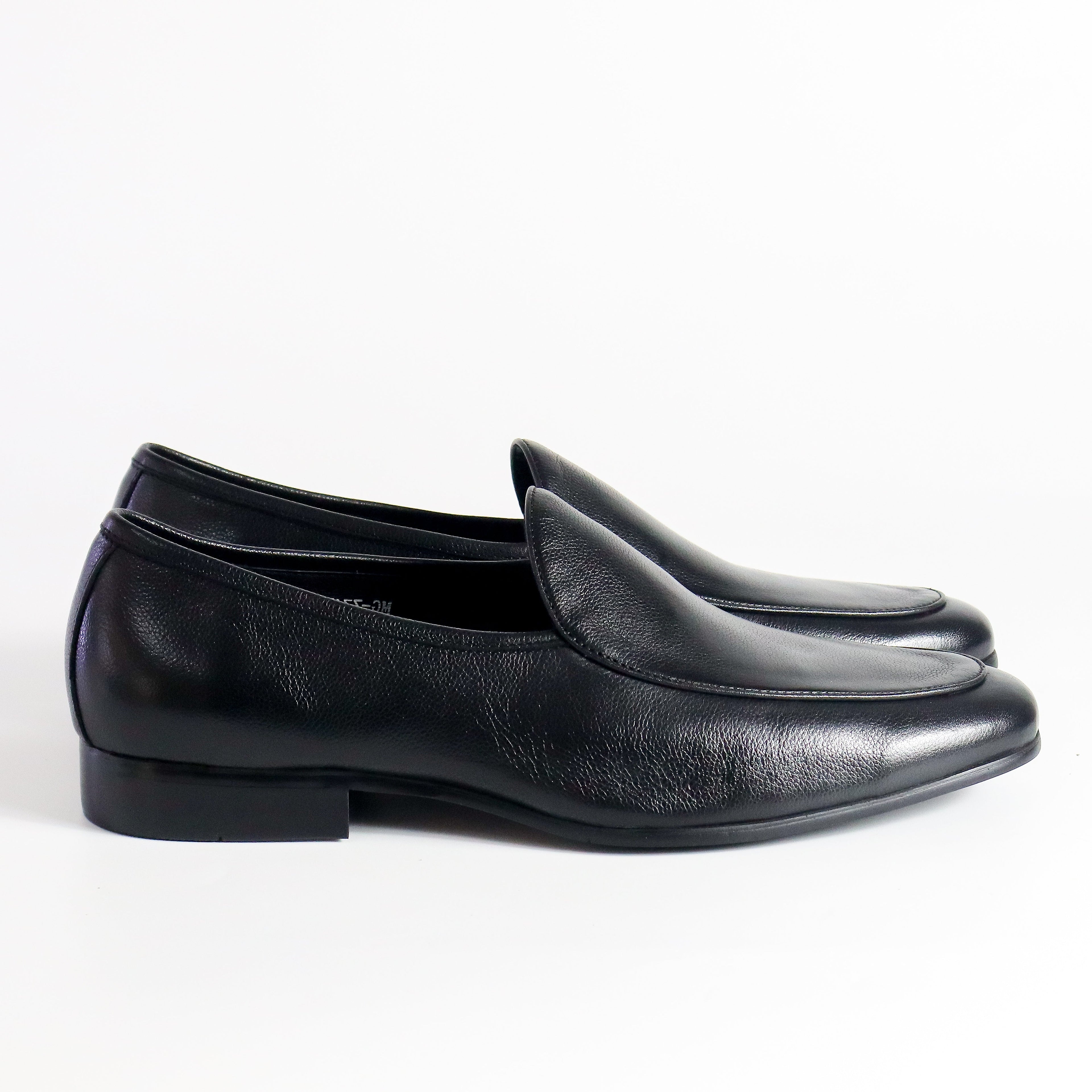 Louise Leather Loafer Business Shoes in Dark black