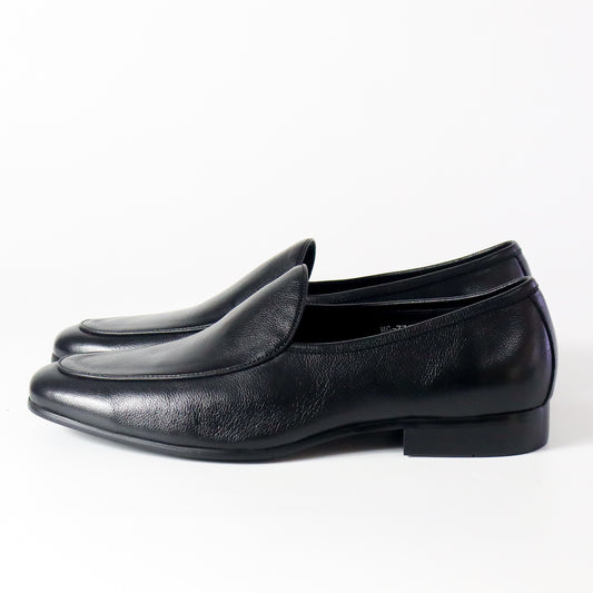 Louise Leather Loafer Business Shoes in Dark black