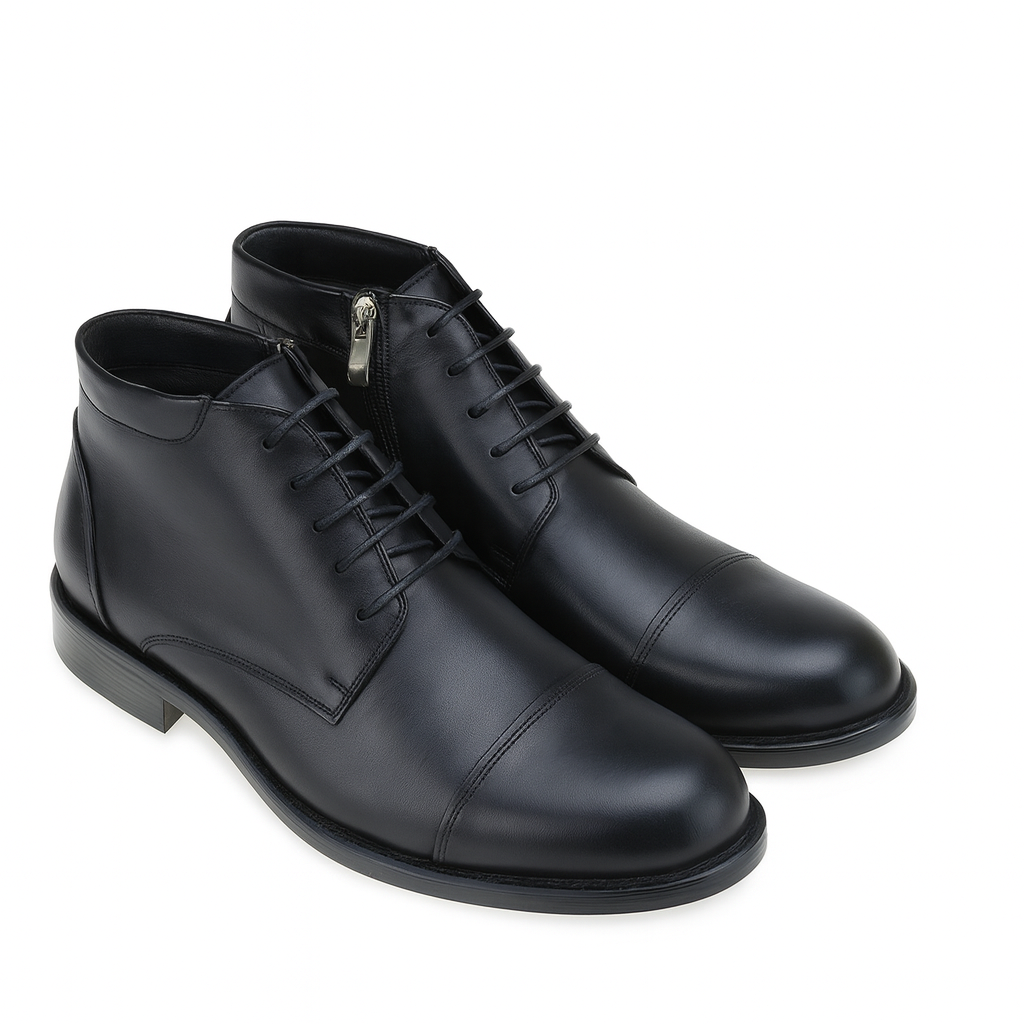 Men's black leather Chelsea boot