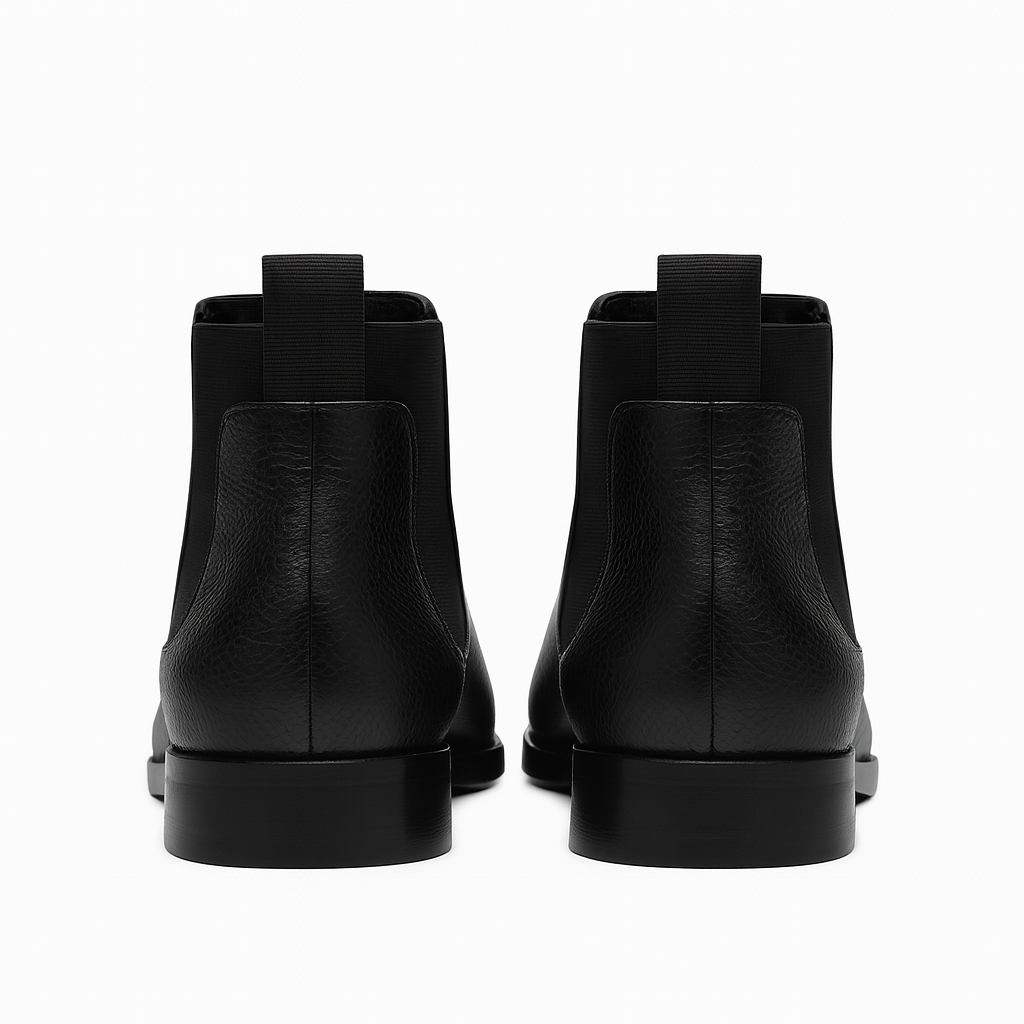 Men's black leather Chelsea boot