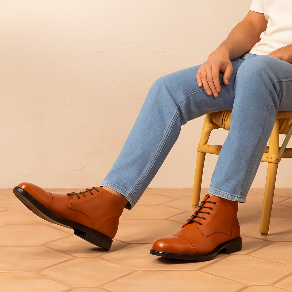 Men's brown leather Chelsea boot