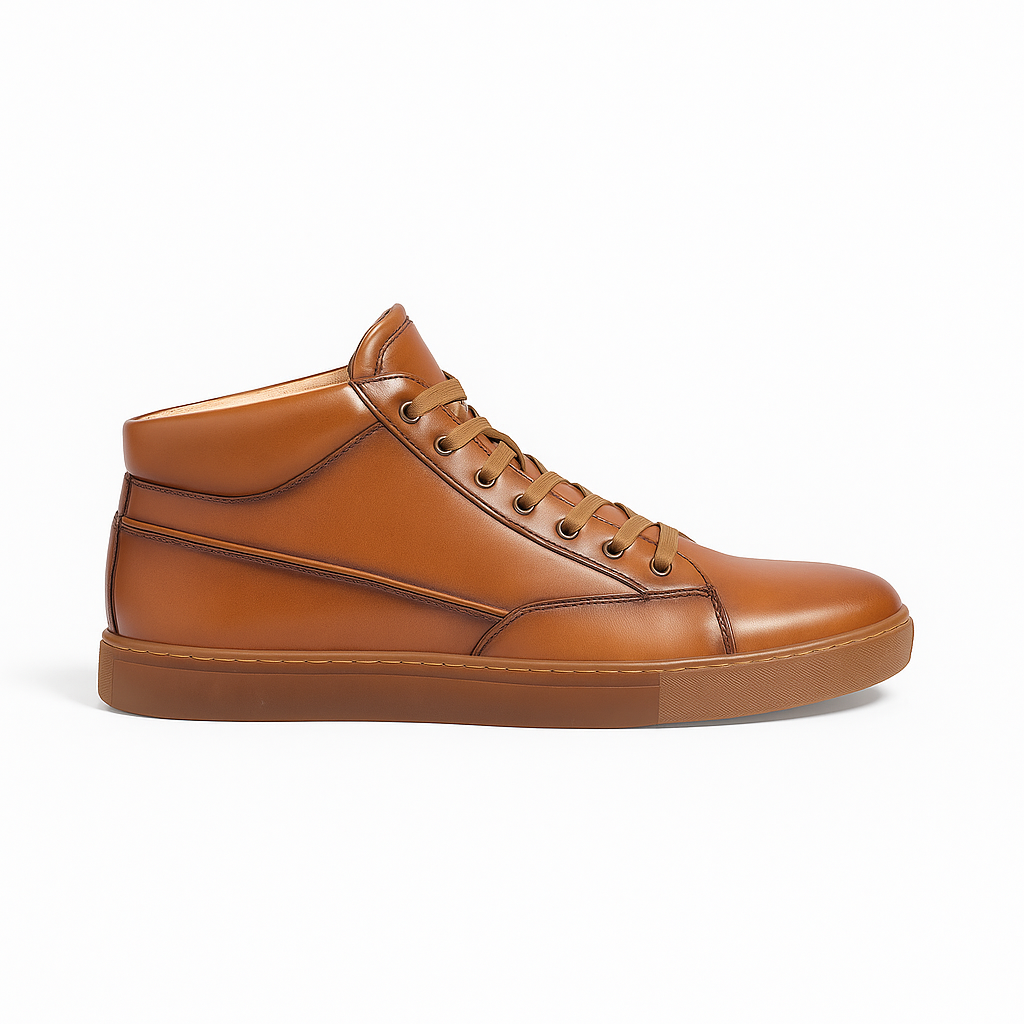 Men's brown leather desert boot