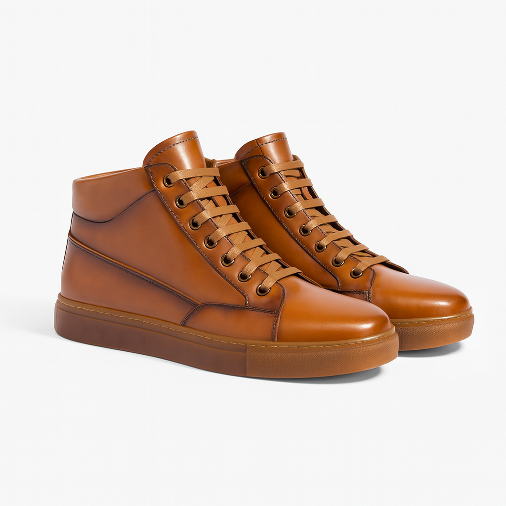 Men's brown leather desert boot