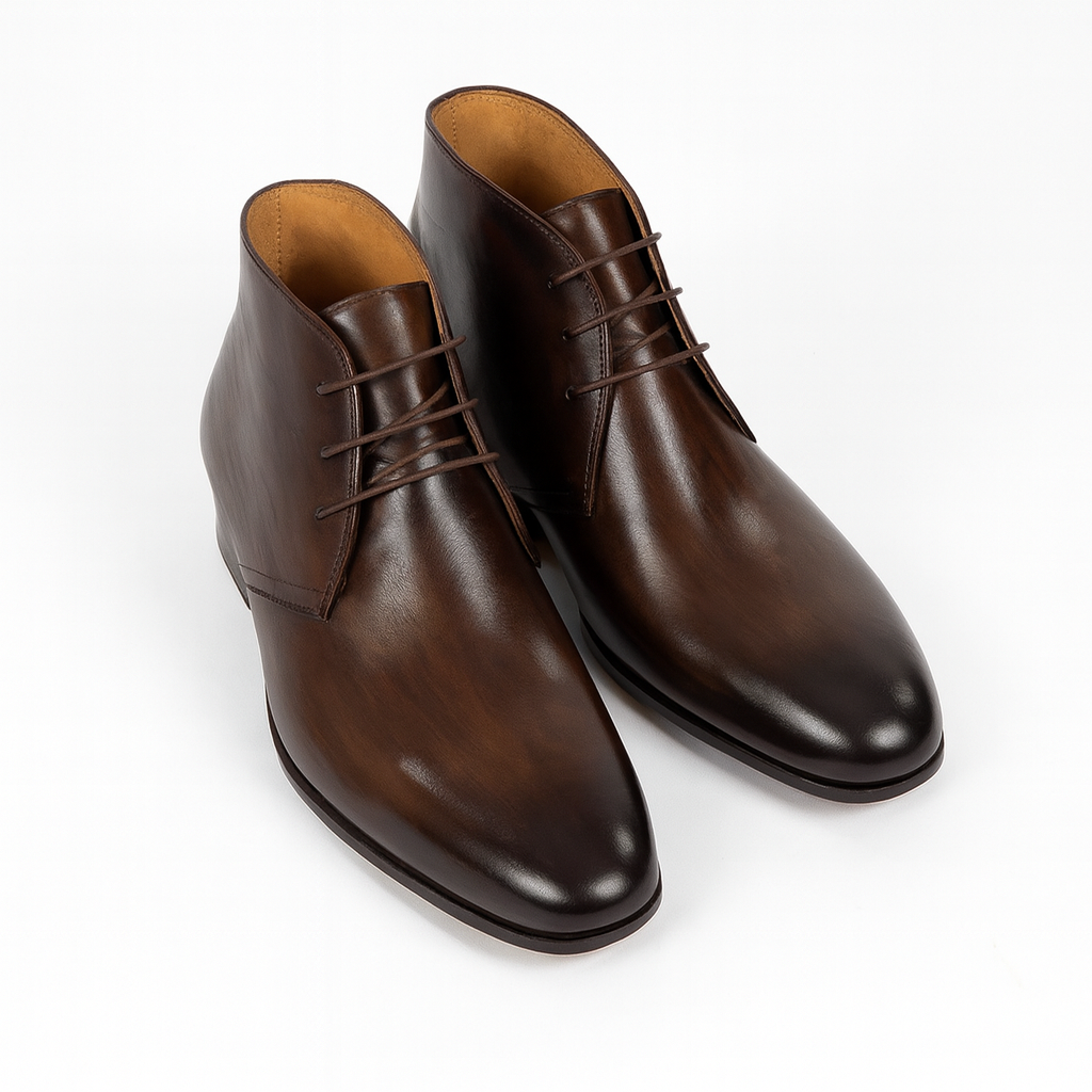 Men's brown leather dessert boot