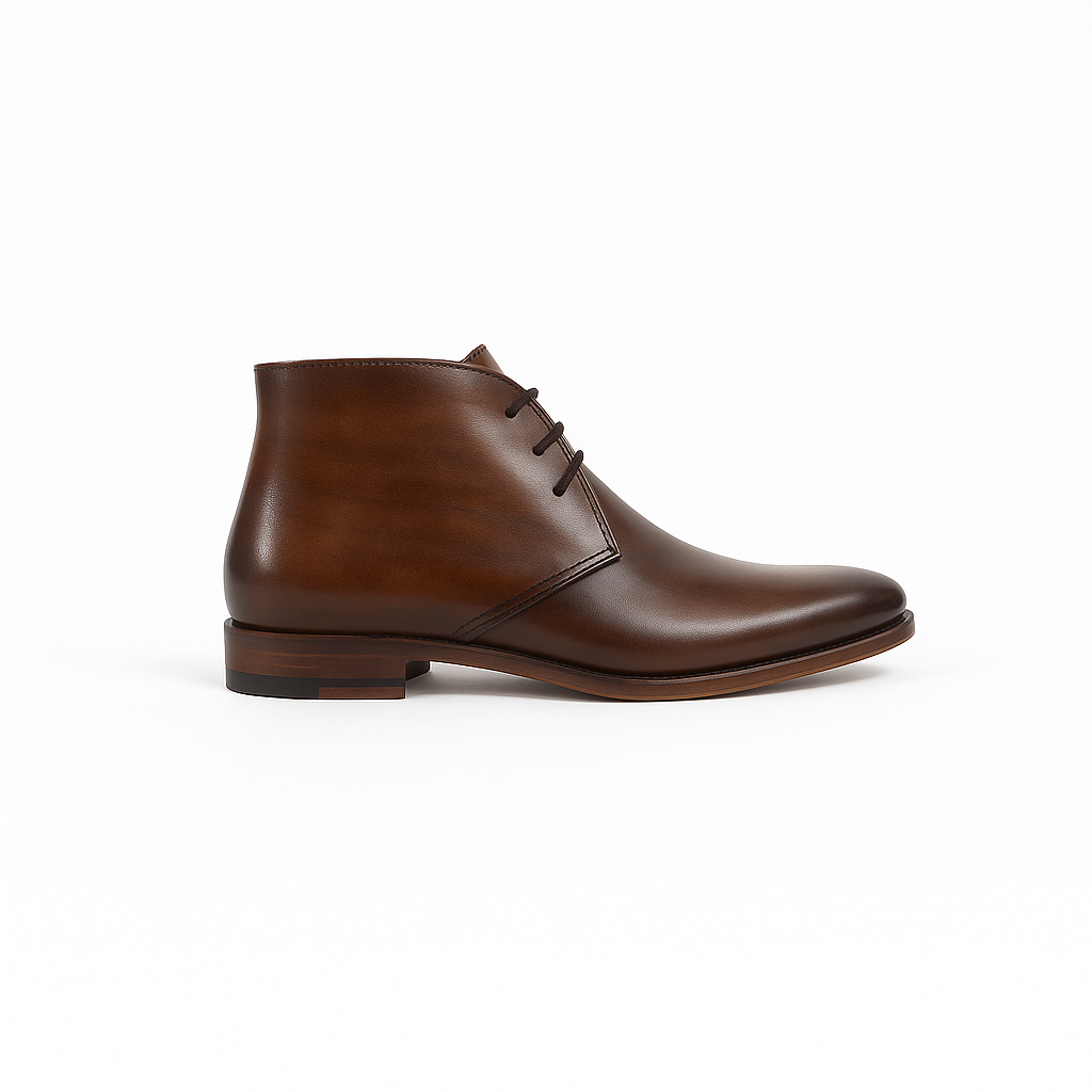 Men's brown leather dessert boot