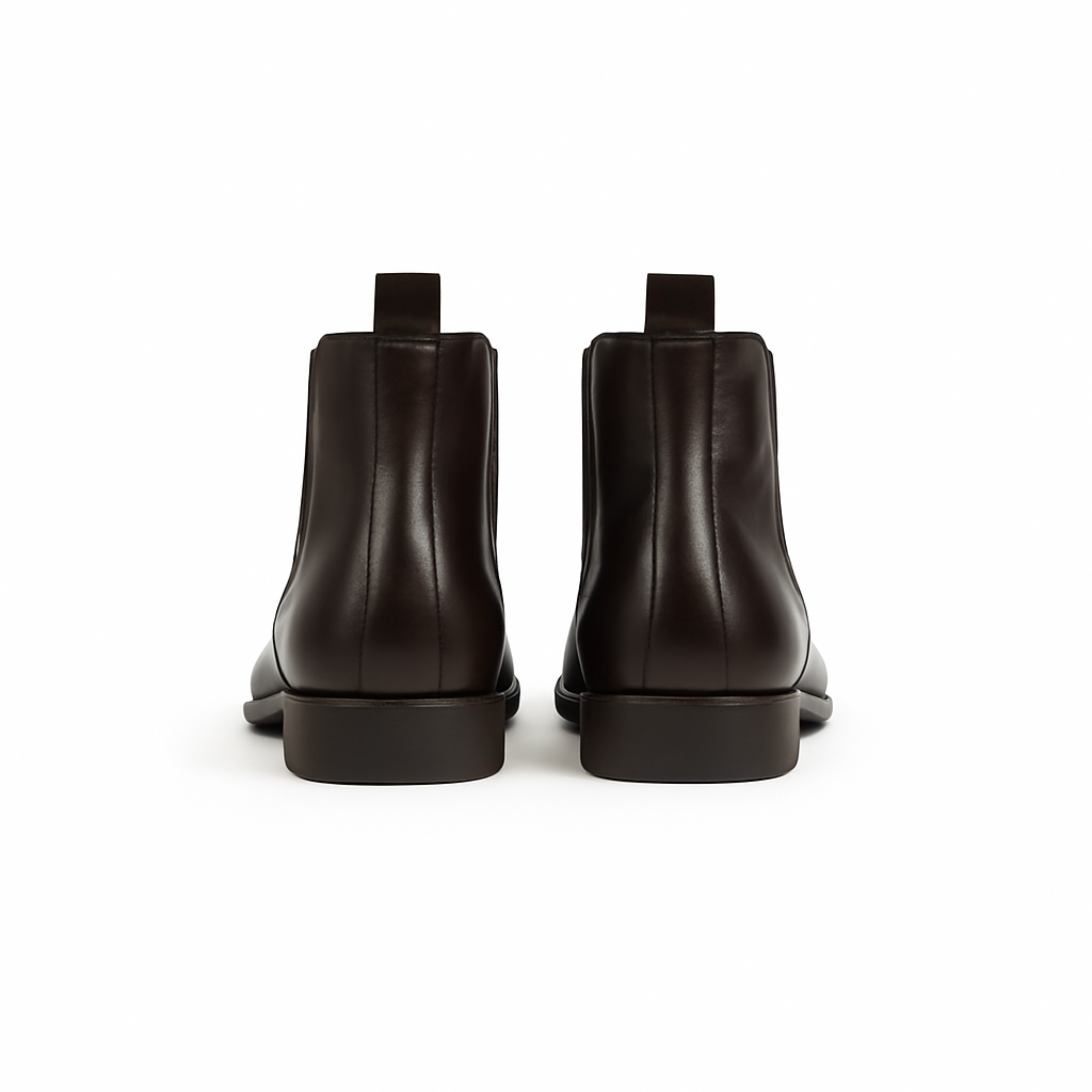 Men's dark brown leather Chelsea boot
