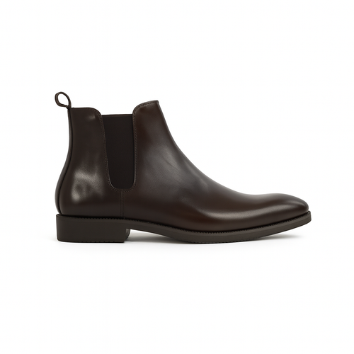 Men's dark brown leather Chelsea boot