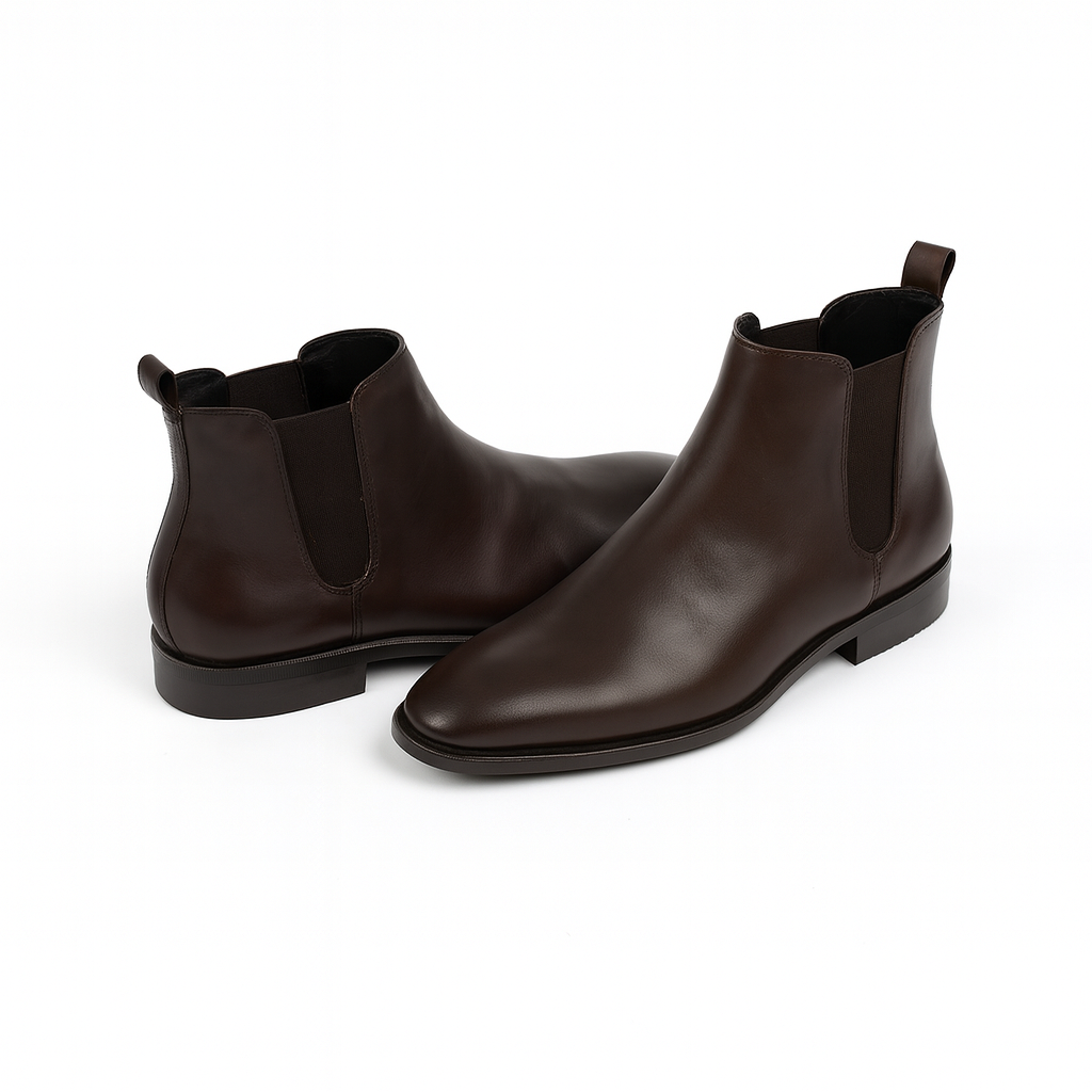 Men's dark brown leather Chelsea boot