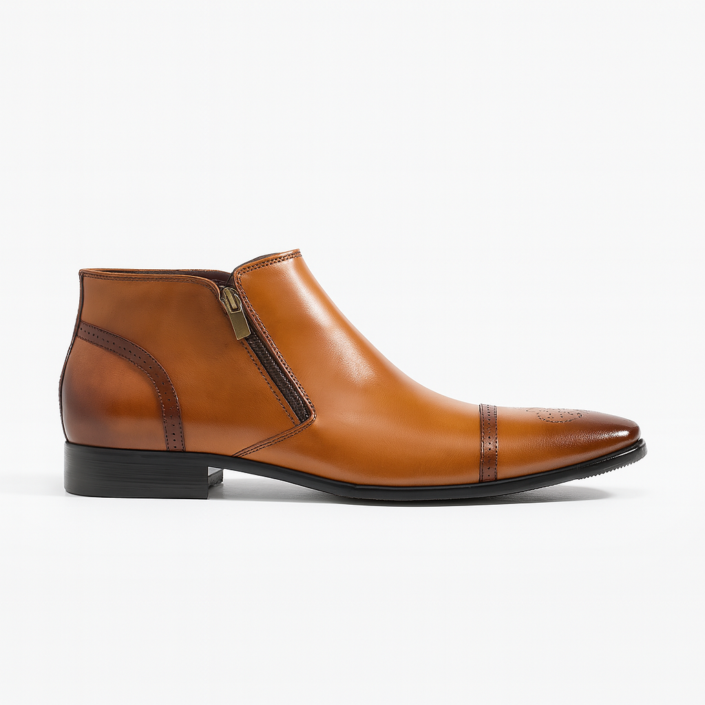 Men's brown leather Chelsea boot