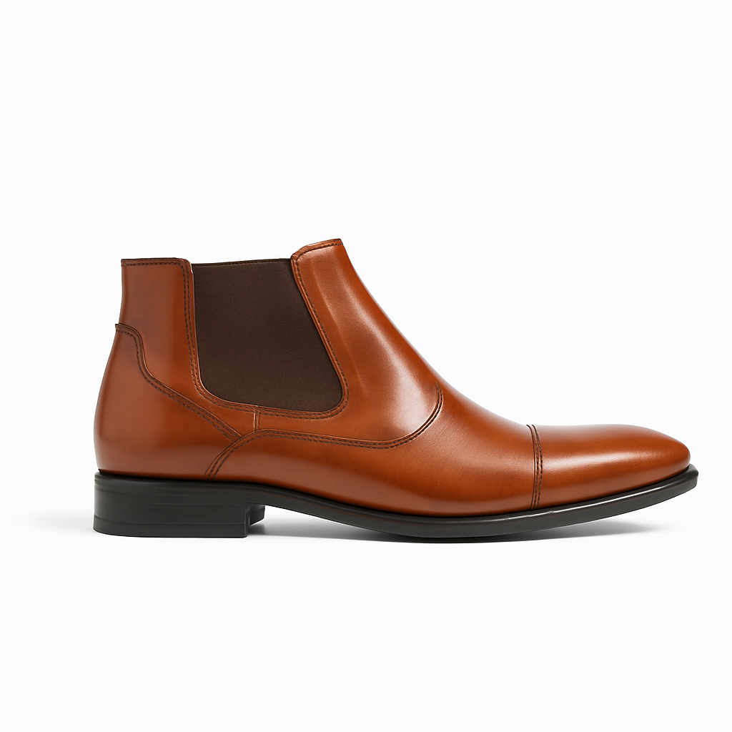 Men's brown leather ankle boot