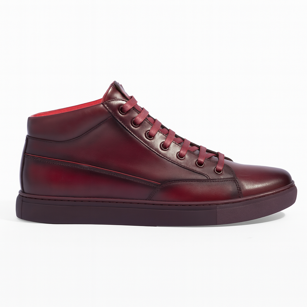 Men's red leather desert boot