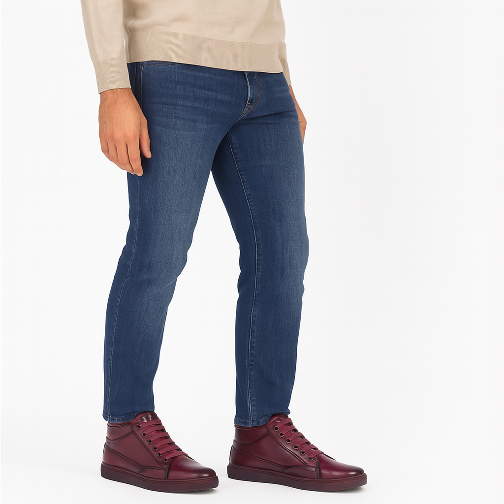 Men's red leather desert boot